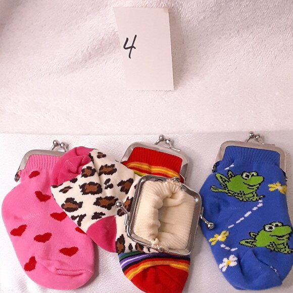 NEW  Bundle of 4 sock coin purses - Picture 3 of 3